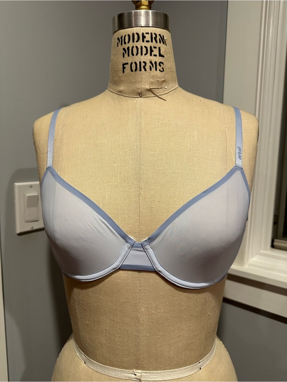 aerie Smoothez Light Blue Underwire Unlined Full Coverage Bra 34B